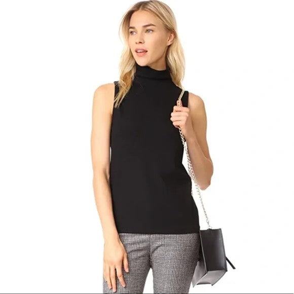 Club Monaco Vancy Top - XS Soot Black Turtleneck Tank - Picture 2 of 4